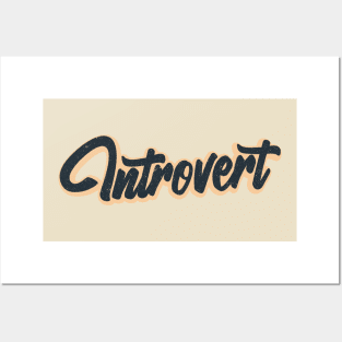 Vintage Introvert Typography Posters and Art